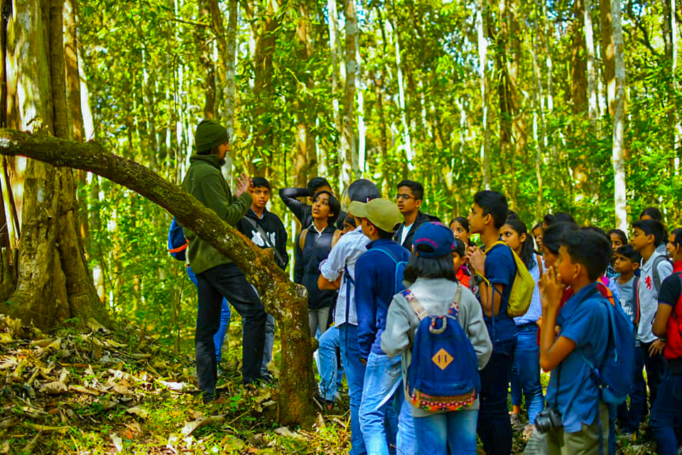 Kids learning wildlife behaviour during Nagarahole safari